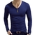 SHUJIN 2021 Men Casual T Shirts Manga Longa Estampada Tops Decote em V Slim Tees - Galeriarei