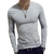 SHUJIN 2021 Men Casual T Shirts Manga Longa Estampada Tops Decote em V Slim Tees na internet