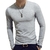 SHUJIN 2021 Men Casual T Shirts Manga Longa Estampada Tops Decote em V Slim Tees