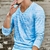 SHUJIN 2021 Men Casual T Shirts Manga Longa Estampada Tops Decote em V Slim Tees - Galeriarei