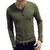 SHUJIN 2021 Men Casual T Shirts Manga Longa Estampada Tops Decote em V Slim Tees - loja online