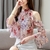 Roupas Femininas 2022 Novas Blusas Femininas de Chiffon Floral Doce com Babados
