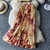 Bohemian Vacation Beach 2pcs Set Women Floral Printed Short Strapless Tops E cin