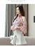 Imagem do Roupas Femininas 2022 Novas Blusas Femininas de Chiffon Floral Doce com Babados