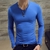 Imagem do SHUJIN 2021 Men Casual T Shirts Manga Longa Estampada Tops Decote em V Slim Tees