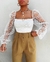 Blusa Feminina Mesh Sheer Chiffon Transparente Manga Longa Top Shirt Blusa Moda - comprar online
