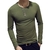 SHUJIN 2021 Men Casual T Shirts Manga Longa Estampada Tops Decote em V Slim Tees - Galeriarei