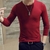 SHUJIN 2021 Men Casual T Shirts Manga Longa Estampada Tops Decote em V Slim Tees na internet