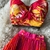 Bohemian Vacation Beach 2pcs Set Women Floral Printed Short Strapless Tops E cin - Galeriarei