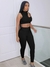 Conjunto de duas peças Kliou sólido com nervuras feminino sexy com decote fals - comprar online