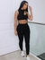 Conjunto de duas peças Kliou sólido com nervuras feminino sexy com decote fals - comprar online