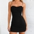 Vestido sexy preto sem alças para mulher sem costas bandagem bodycon mini vesti