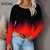 2023 Novas Blusas Femininas Primavera Impressão 3D Camisas Gradientes Moda Mang - comprar online
