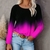 2023 Novas Blusas Femininas Primavera Impressão 3D Camisas Gradientes Moda Mang - loja online