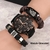 Conjunto de pulseiras de relógios masculinos de couro, trançado, lobo, marca d