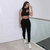Conjunto de duas peças Kliou sólido com nervuras feminino sexy com decote fals - comprar online