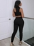 Conjunto de duas peças Kliou sólido com nervuras feminino sexy com decote fals - loja online