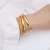 Pulseiras de moda punk douradas para mulheres, homens, pulseiras de metal de aç - Galeriarei