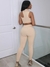 Conjunto de duas peças Kliou sólido com nervuras feminino sexy com decote fals - comprar online