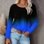 2023 Novas Blusas Femininas Primavera Impressão 3D Camisas Gradientes Moda Mang na internet