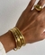 Pulseiras de moda punk douradas para mulheres, homens, pulseiras de metal de aç na internet