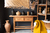 Mueble recibidor madera maciza lustrado