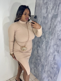 Vestido gola midi - loja online