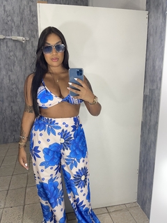 Conjunto flowers azul - comprar online