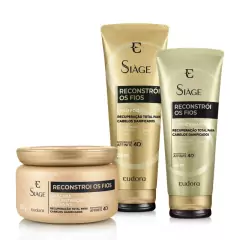 Kit Siàge Reconstrói Os Fios Shampoo + Condicionador + Máscara (Nova Versão