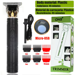 T9 USB Electric Hair Cutting Machine Rechargeable New Hair Clipper Man Shaver Tr - bom negocio