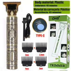T9 USB Electric Hair Cutting Machine Rechargeable New Hair Clipper Man Shaver Tr - bom negocio