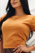 T- shirt Antes de Tudo Ore - estampa Alto Relevo cor Caramelo