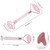 Rosa Quartzo Jade Rolo Massageador Guache Raspador Conjunto Pedra de Cristal Nat