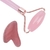 Rosa Quartzo Jade Rolo Massageador Guache Raspador Conjunto Pedra de Cristal Nat