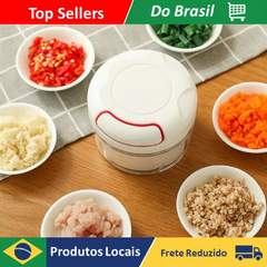 Mini Processador Manual Triturador de Alimentos 2 Laminas