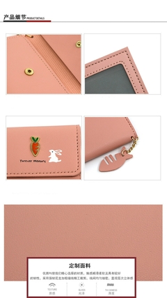 carteira fofa bolsa de moedas para meninas bolsa de cartão feminina carteira mu