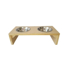 Suporte duplo alto ergonômico para comida de gato para cachorro Mdf com tigela - AmericanBR
