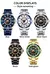 Relógio atual de pulso masculino, esportivo, marca de luxo, dourado, militar, d