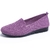Sapatos baixos respiráveis de malha casual para mulheres, tênis para senhoras,