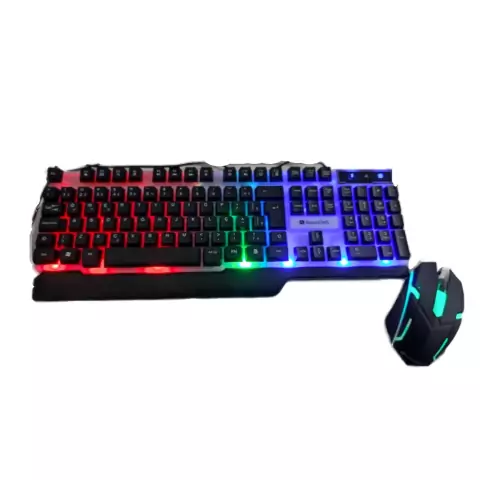Teclado e Mouse Gamer Com Fio RGB