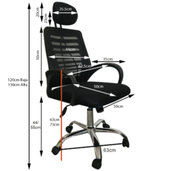 Silla Escritorio 091a Negra Unicas + Grandes + Reforzadas 150k - comprar online