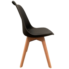 Silla Eames Tulip Acolchado con Refuerzo Metal Negro X4 - E-chairs by Masliah