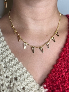 Colar Ava Triangulos Banhado a Ouro 18K