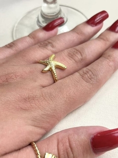 Anel Estrela do Mar Banhado a Ouro 18K na internet