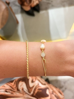 Pulseira Maisa com Pérolas Barroca Banhada a Ouro 18K