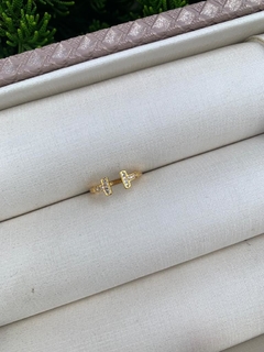Anel Falange Flora Banhado a Ouro 18K
