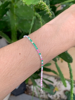 Pulseira Alissa Riviera Fina Colorida Prata 925 na internet