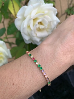 Pulseira Megan Riviera Colorida Banhada a Ouro 18k - comprar online