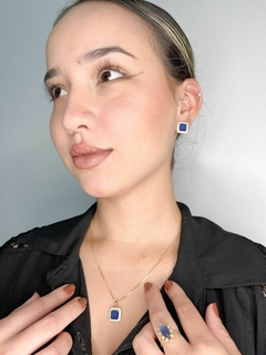 Conjunto Azul Banhado a Ouro 18K - comprar online