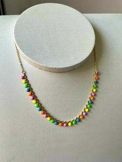 Colar Choker Colorido Banhado a Ouro 18K - comprar online